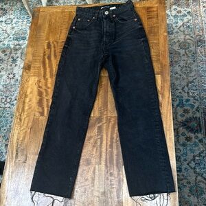 Zara High Rise Straight Leg Jeans